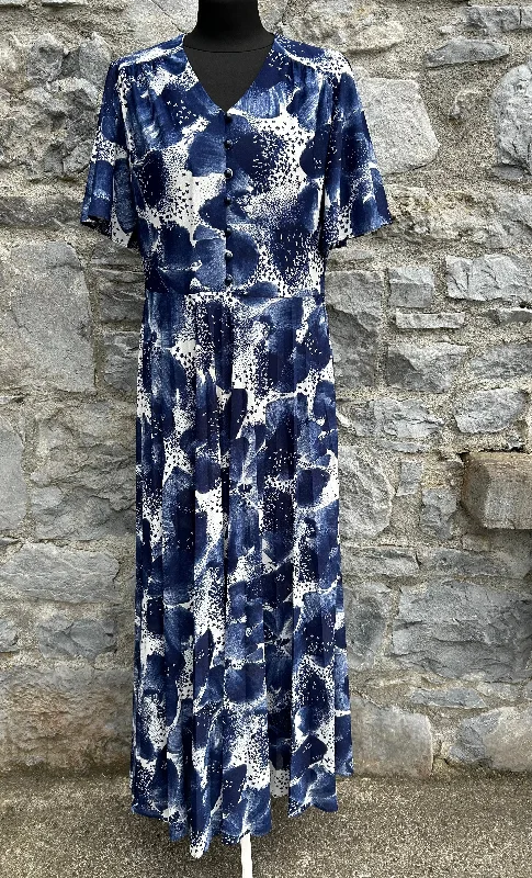 70s Blue&navy maxi dress uk 12 Comfortable Cotton Maxi Dress