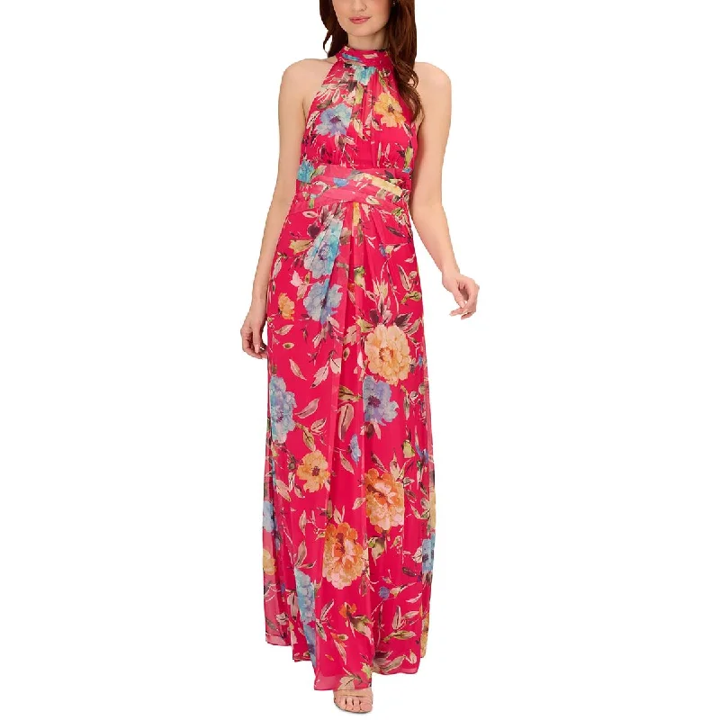 Adrianna Papell Womens Chiffon Maxi Dress Cozy Longline Maxi Dress