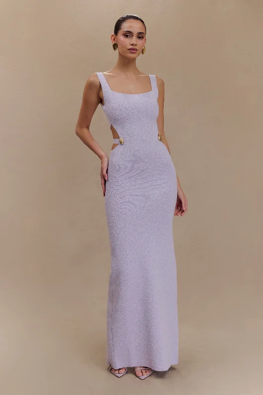 Alysanne Cut Out Knit Maxi Dress - Lilac Fashionable Printed Maxi Dress