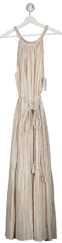 Apiece Apart Cream Sleeveless Striped Maxi Dress UK M Elegant Lace Maxi Dress