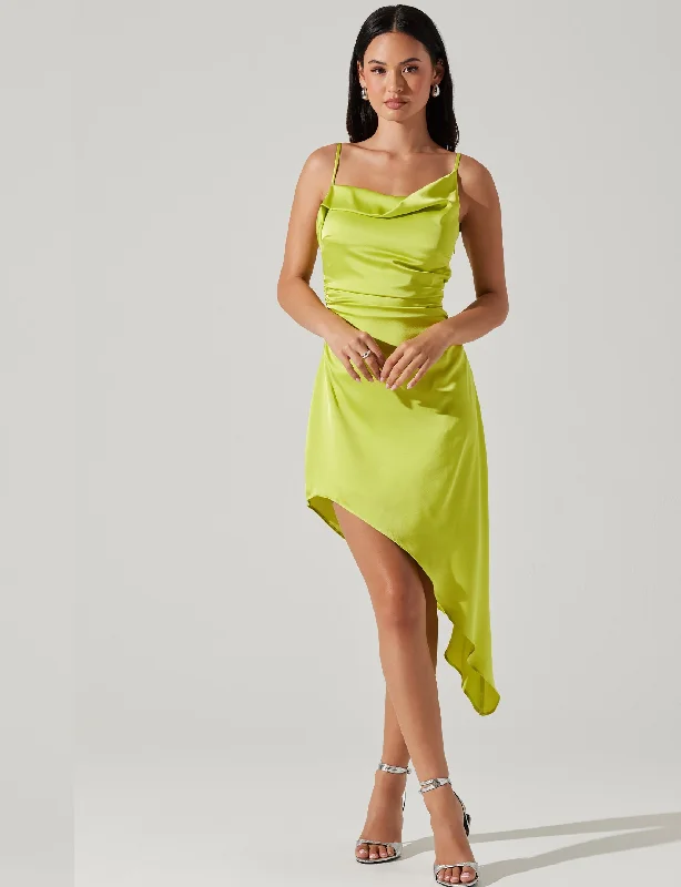 Vista Midi Dress, Lime Comfortable Floral Print Midi Dress