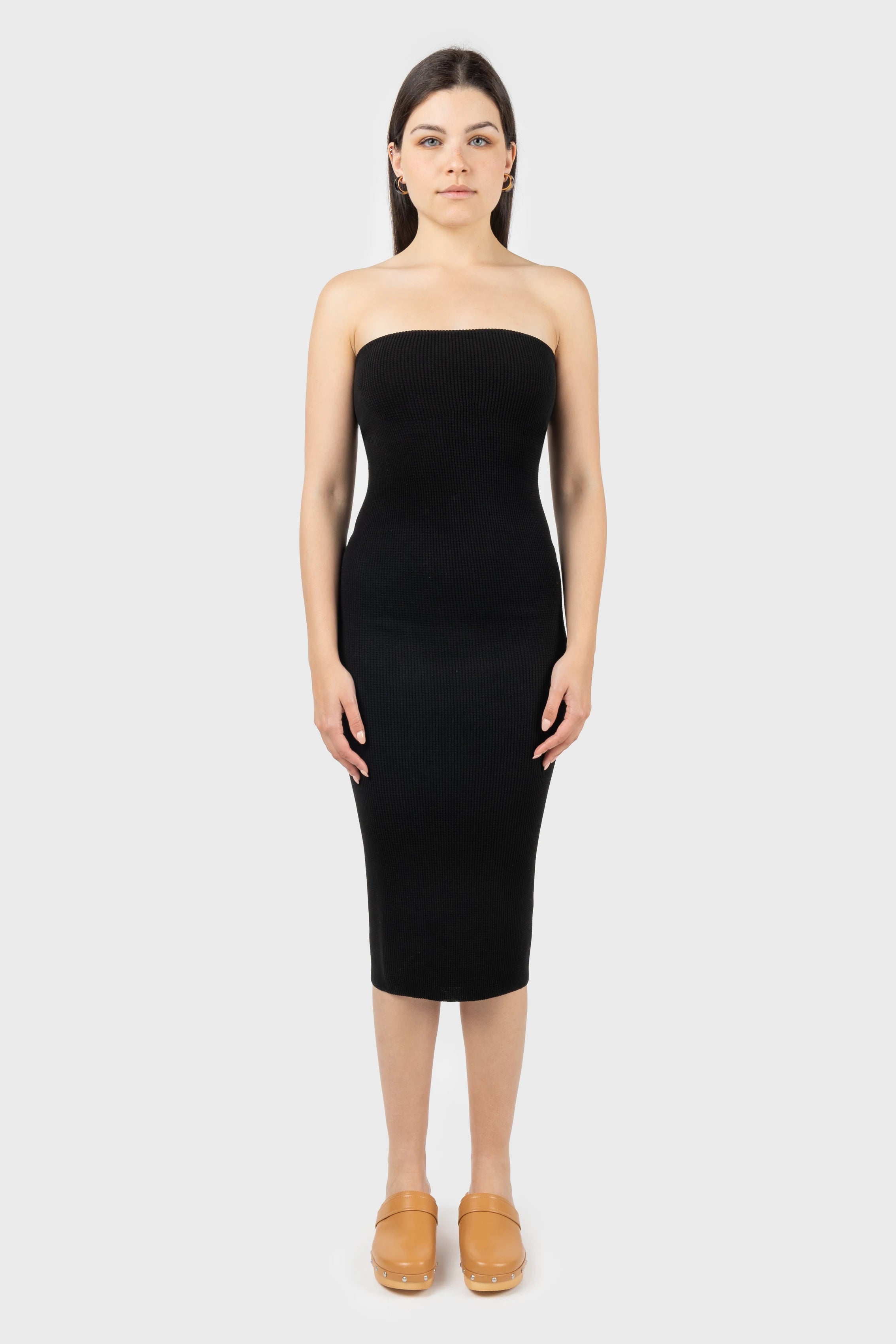 Bandeau Midi Dress Elegant V-Neck Midi Dress
