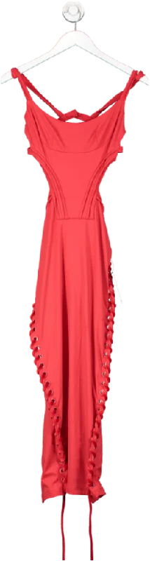 bbxbrand Red Velvet Maxi dress - Candy Cane UK XS Stylish A-Line Maxi Dress