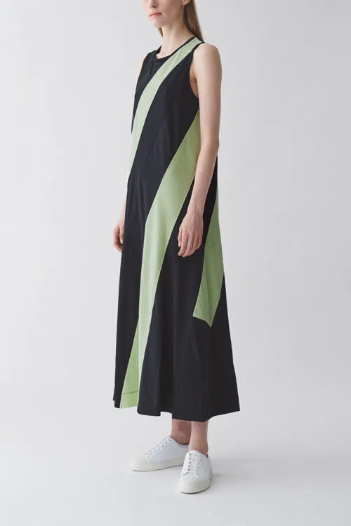 Black&pistatchio maxi dress uk 12-14 Trendy Maxi Dress with Belt