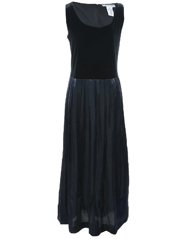 Black Maxi Dress - M Trendy Short Sleeve Maxi Dress