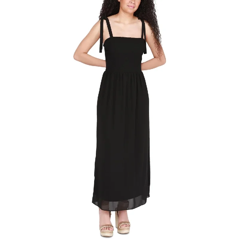 Black Tape_ Womens Sleeveless Long Maxi Dress Fashionable Chiffon Maxi Dress