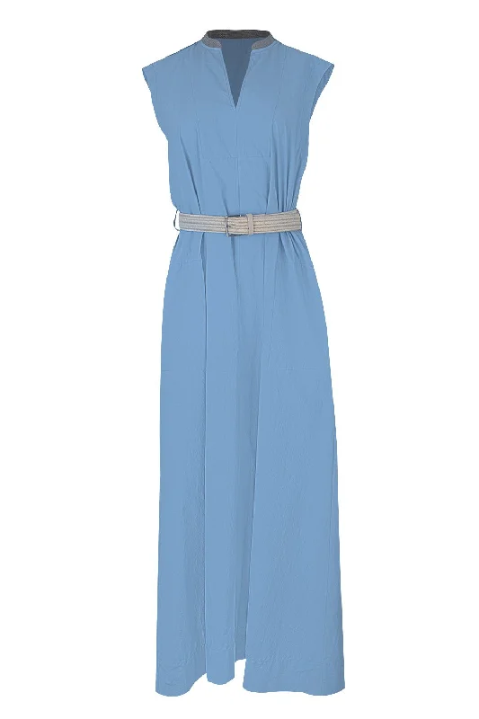 Sleeveless Maxi Dress Comfortable Pleated Maxi Dress