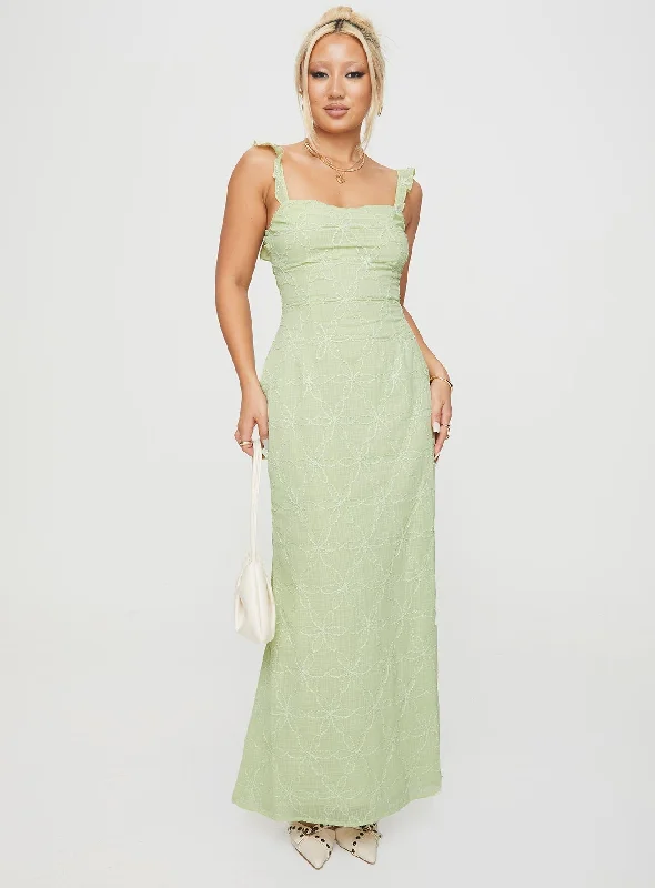 Burner Maxi Dress Green Elegant Sleeveless Maxi Dress