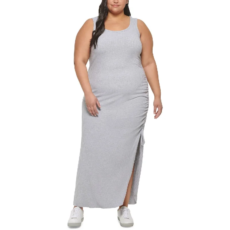 Calvin Klein Jeans Womens Plus Knit Sleeveless Maxi Dress Elegant Maxi Dress with Lace