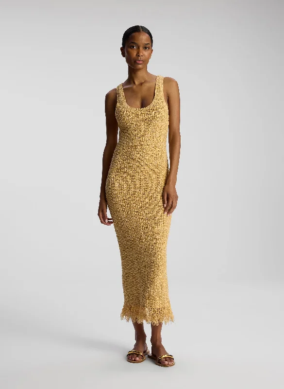 Clementine Bouclé Knit Midi Dress Fashionable Shift Midi Dress
