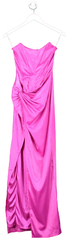 Club L Romancing Hot Pink Satin Bandeau Corset Maxi Dress UK 8 Trendy A-Line Maxi Dress