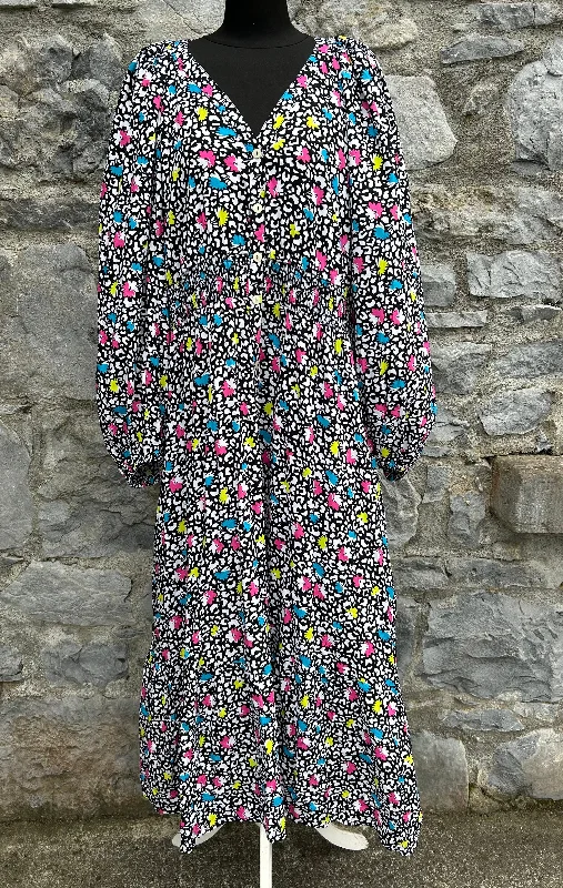 Colourful leopard print maxi dress uk 22 Trendy A-Line Maxi Dress