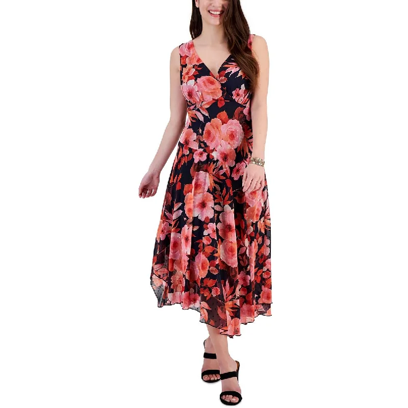 Connected Apparel Womens Floral Print  Maxi Dress Comfortable Cotton Maxi Dress