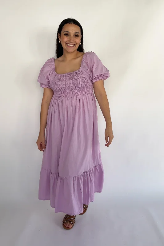 Clover Midi Dress Trendy Ruffled Sleeve Midi Dress