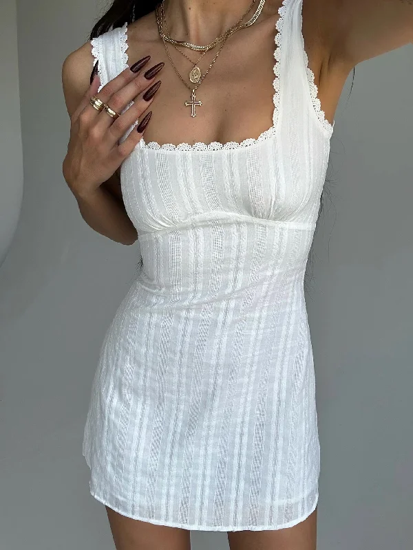 Dasha Mini Dress White Elegant Off-Shoulder Dress Mini