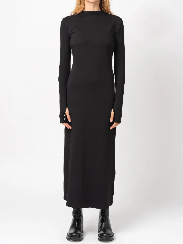 Minimalist Long Sleeve Midi Dress Fashionable Chiffon Midi Dress