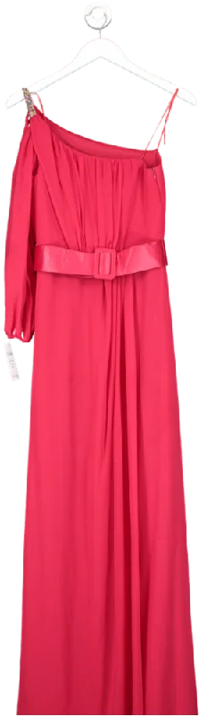 dupple Red One Sleeve Maxi Dress UK S Fashionable Printed Maxi Dress