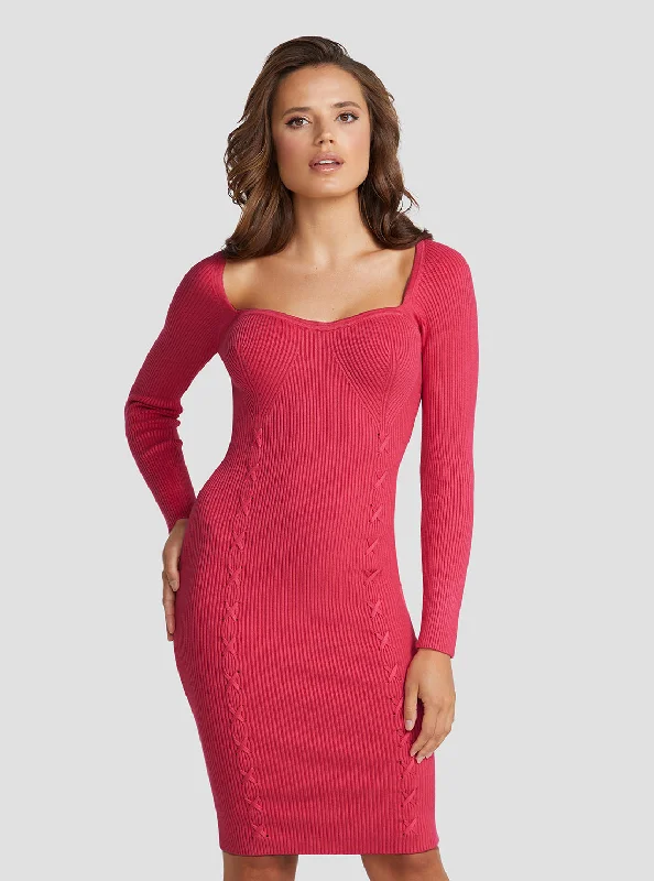 Eco Pink Margot Knit Midi Dress Cozy Tie-Dye Midi Dress