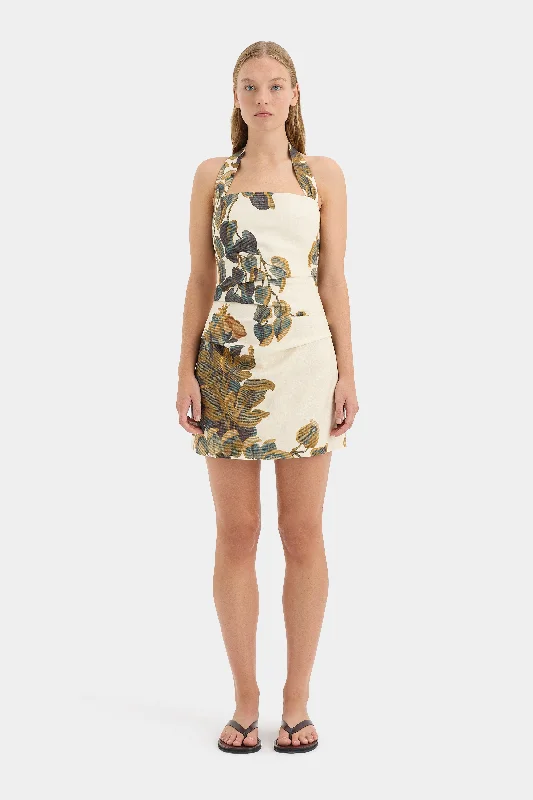 Evalita Halter Mini Dress Stylish Spaghetti Strap Mini Dress