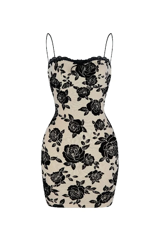 I Want You Floral Mini Dress Trendy Cut-Out Mini Dress