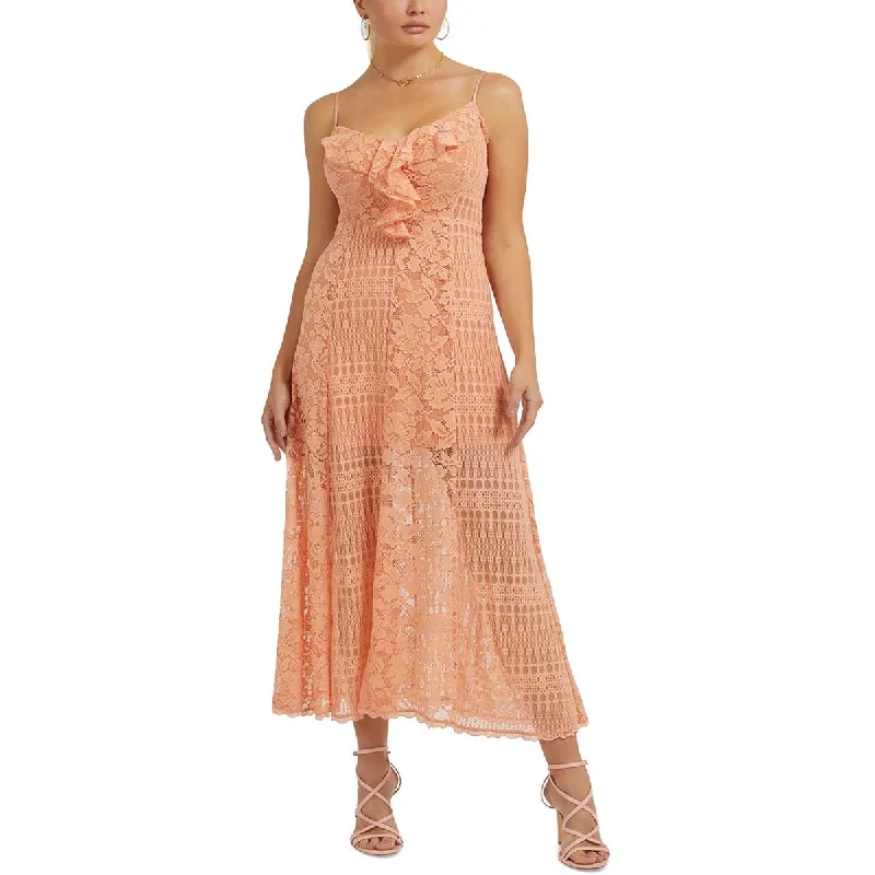 Guess Womens Lace Maxi Dress Fashionable Sleeveless Maxi Dress