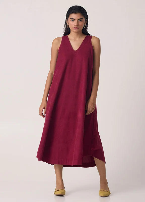 Hamm Cherry Corduroy Midi Dress Stylish Animal Print Midi Dress