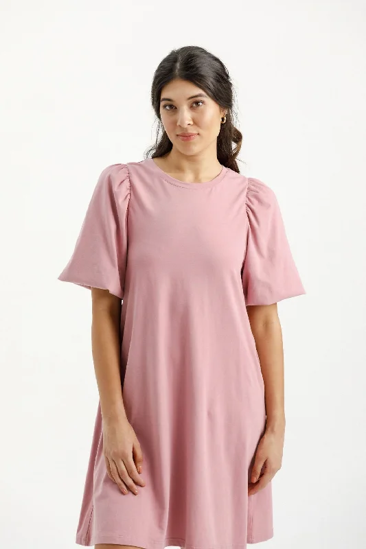 Home-lee Ivy Midi Dress - Rouge Fashionable Sheer Sleeve Midi Dress