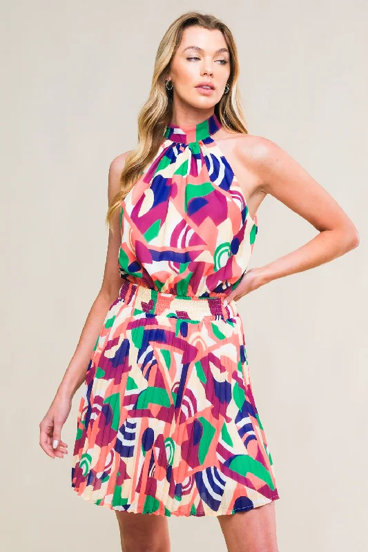 SWEETLY ELEVATED WOVEN MINI DRESS Trendy A-Line Mini Dress