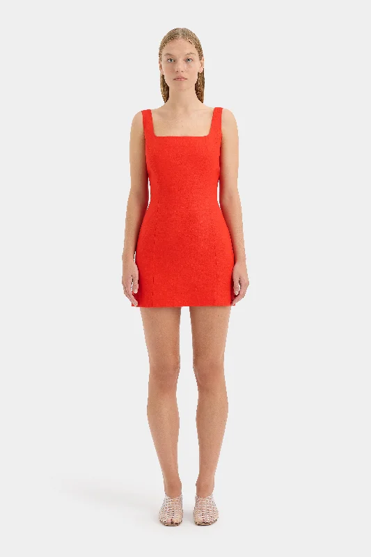 Iris Tie Mini Dress Elegant Off-Shoulder Dress Mini