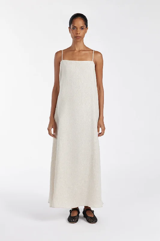 JEM NATURAL LINEN MAXI DRESS Trendy Floral Print Maxi Dress