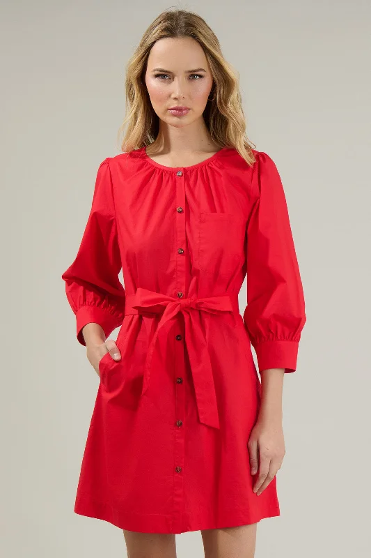 Kalina Button Up Mini Dress Trendy Tie-Dye Mini Dress