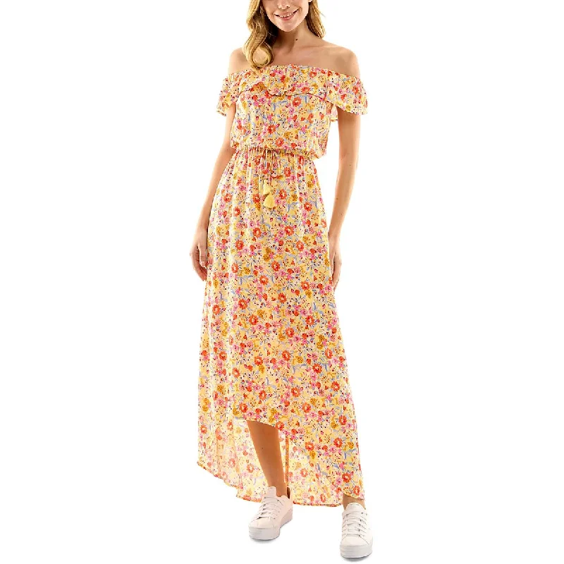 Kingston Grey Womens Maxi Floral Print Maxi Dress Comfortable Long-Sleeve Maxi Dress