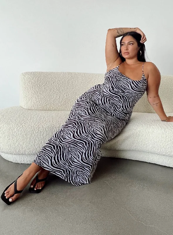 Knox Maxi Dress Zebra Curve Fashionable High-Waist Maxi Dress