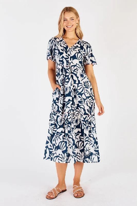 Lula Life - Laiken Midi Dress - White Cozy T-shirt Midi Dress
