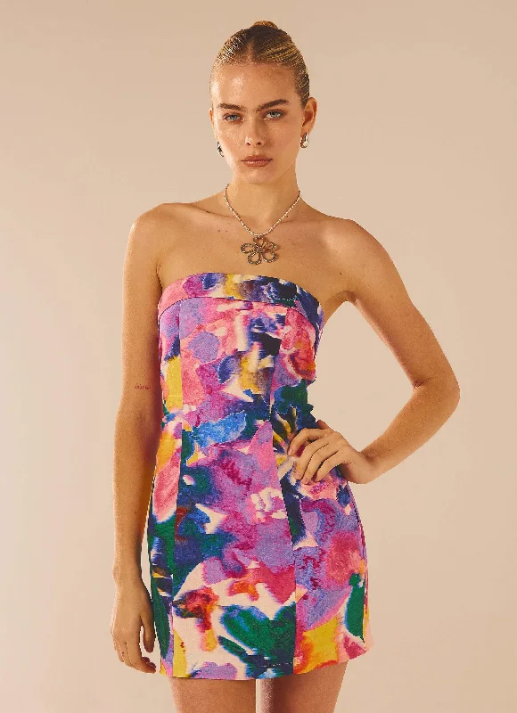 Mad Love Tube Mini Dress - Candy Bouquet Comfortable Wrap Mini Dress