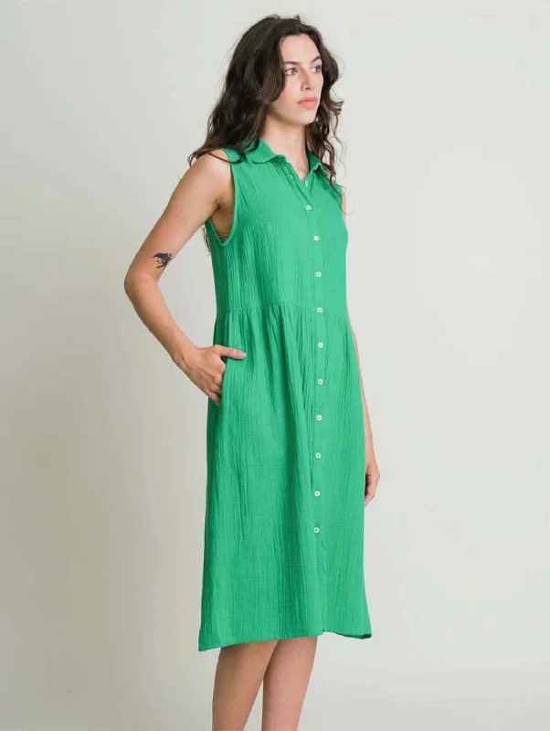 Matilda Cotton Midi Dress | Mint Stylish Color Block Midi Dress