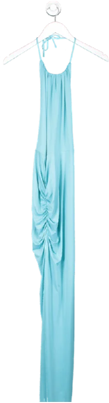 Michael Costello Blue Xmichael Costello Ruched Maxi Dress UK XXS Chic Off-Shoulder Maxi Dress