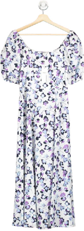 M&S Ivory Mix Floral Maxi Dress Regular Length Size UK 8 Stylish Button-Up Maxi Dress