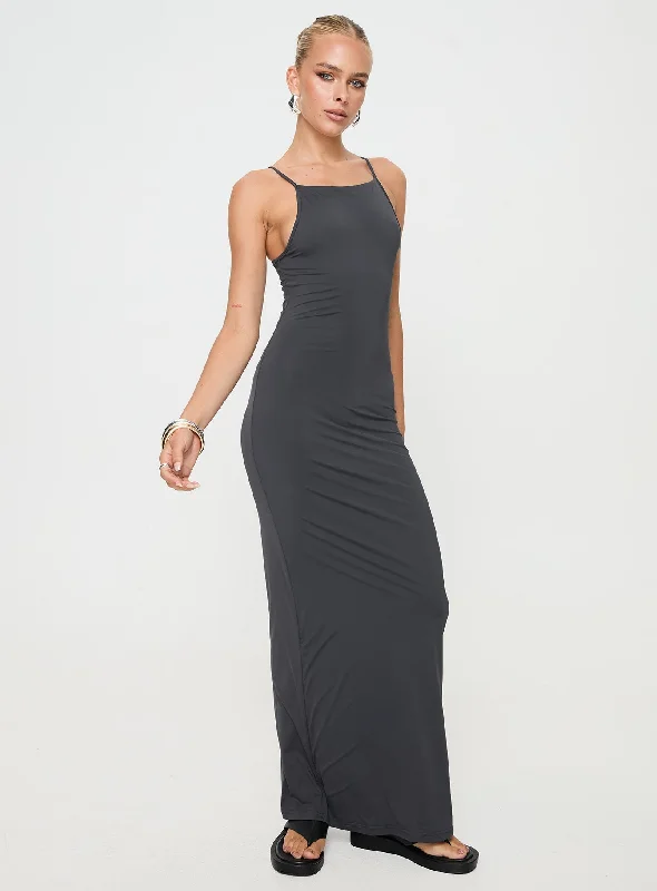 Nayana Maxi Dress Slate Comfortable Cotton Maxi Dress