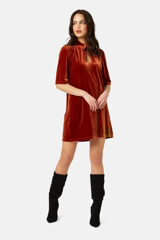 Never Say Goodbye Peep Mini Dress Chic Mini Dress with V-Neck