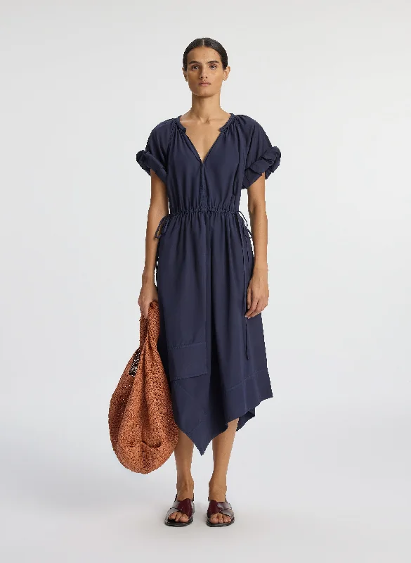 Odin Poplin Midi Dress Comfortable Denim Midi Dress