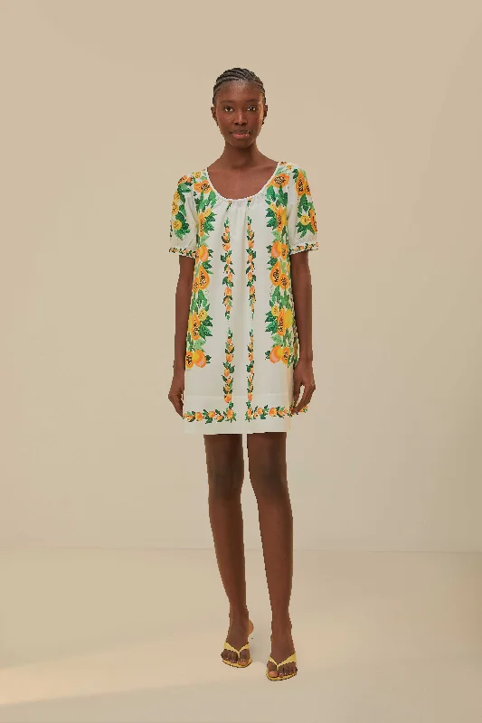 Papaya Salad Scarf Mini Dress Classic Solid Mini Dress