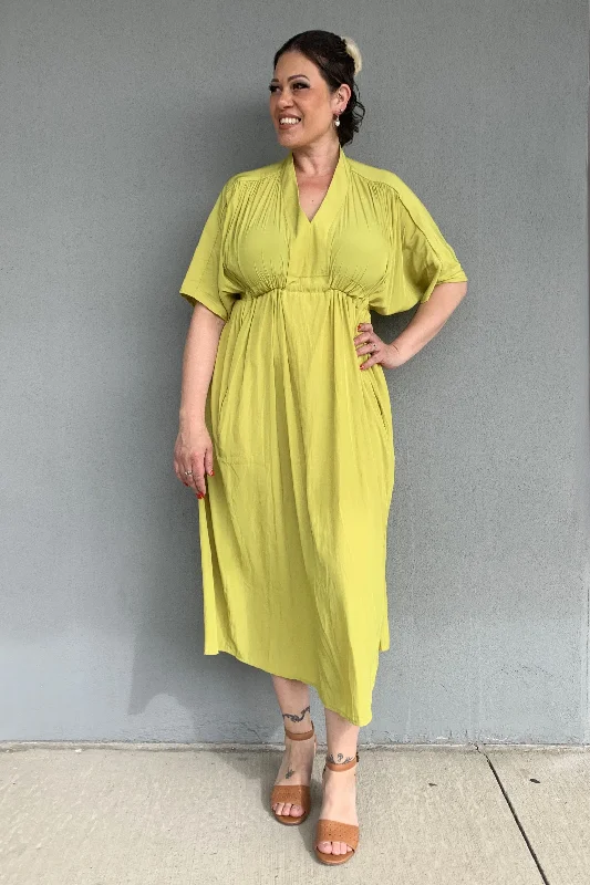 Philosophy - MISTYC Misty Vee Tee Midi Dress Elegant Faux Wrap Midi Dress