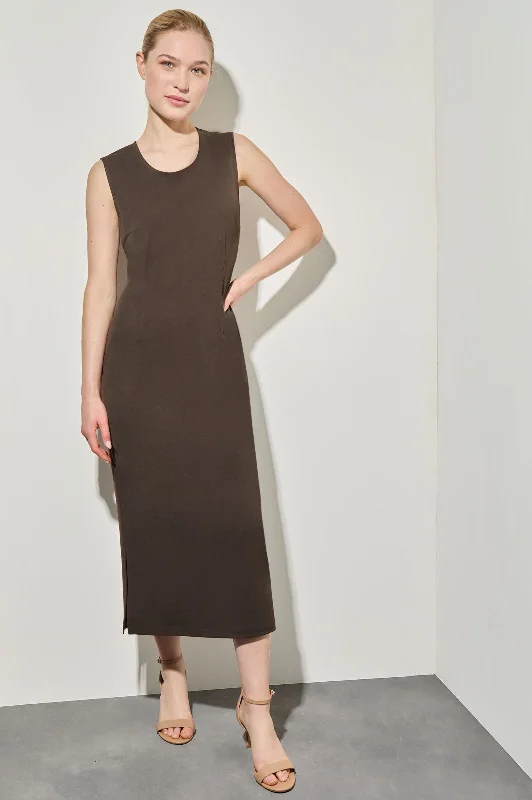 Plus Size Stretch Deco Crepe Sheath Midi Dress Elegant V-Neck Midi Dress