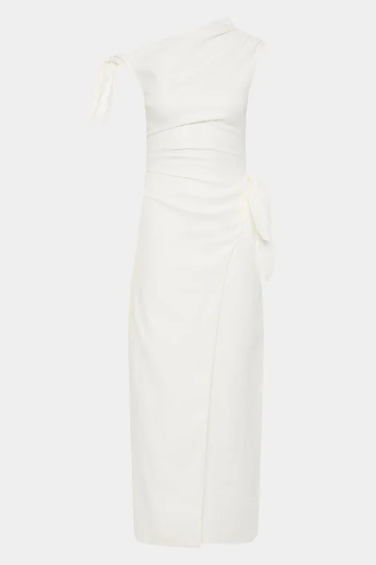 (PRE-ORDER) TAMARA TIE MIDI DRESS - IVORY Comfortable Sleeveless Midi Dress