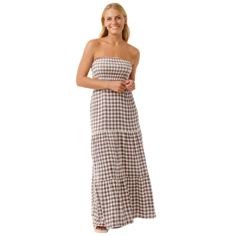 Premium Surf Check Maxi Dress - Womens Fashionable Sleeveless Maxi Dress