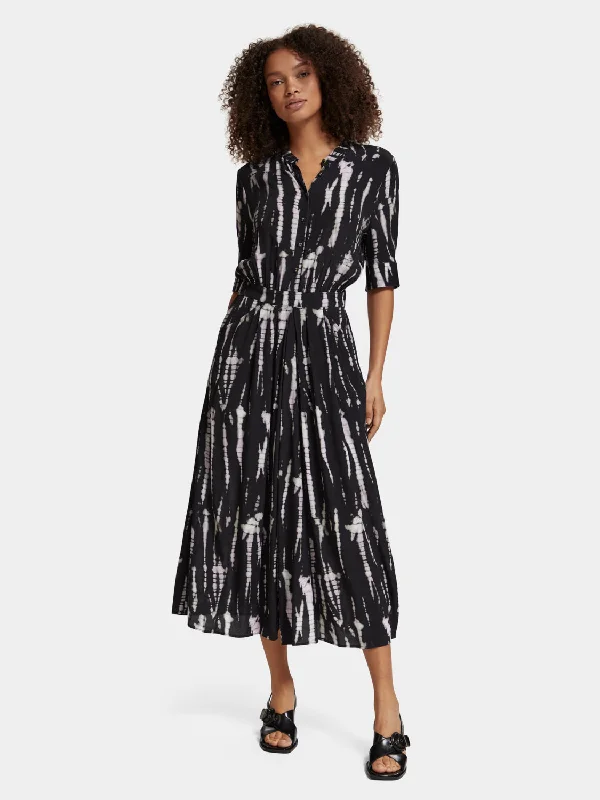 Printed midi dress Comfortable Draped Midi Dress