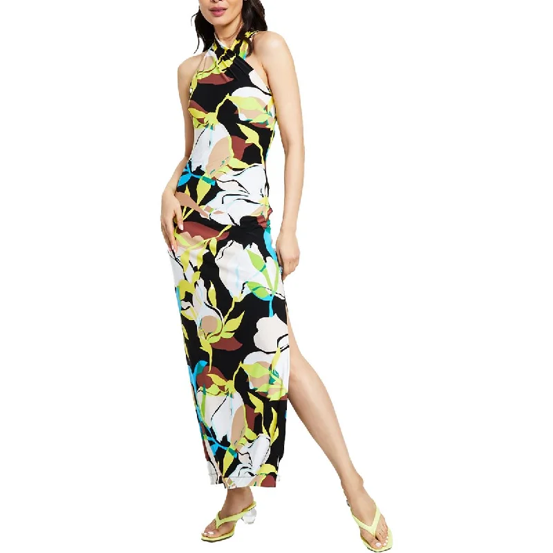 Rachel Rachel Roy Womens Long Printed Maxi Dress Cozy Spaghetti Strap Maxi Dress