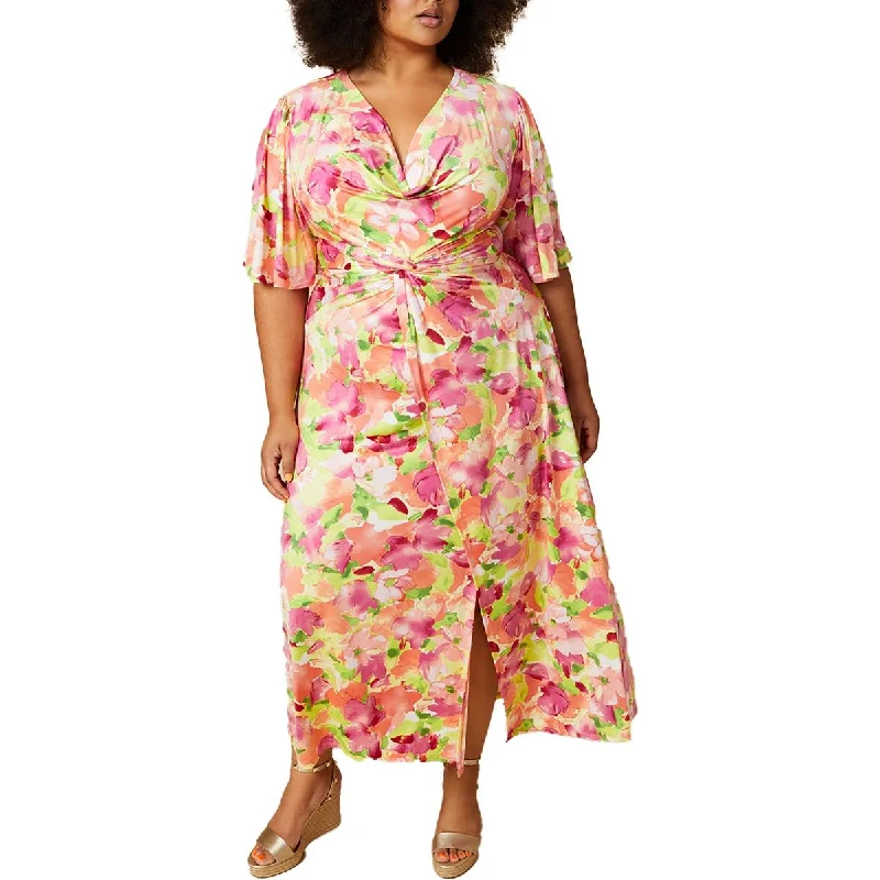 Rachel Rachel Roy Womens Plus Lyona Floral Print  Maxi Dress Elegant Floral Maxi Dress