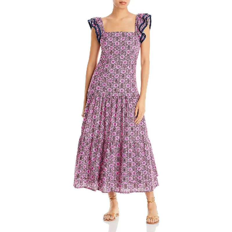 Rhode Womens Pippa Pattern Cotton Maxi Dress Chic Boho Print Maxi Dress